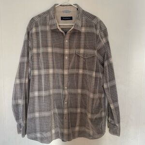 Tommy Bahama corduroy plaid button down shirt men’s XXL